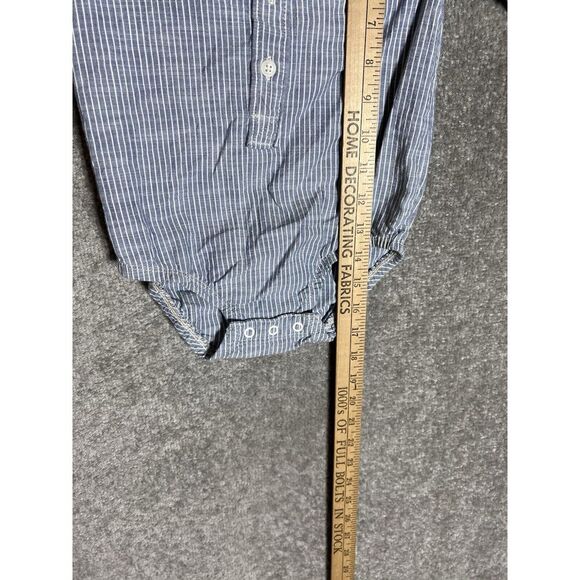 Oshkosh‎ Bgosh Chambray Striped One Piece Boys Size 18M Blue Cotton Long Sleeve - Picture 6 of 6